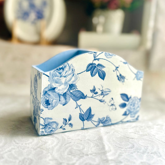 Blue Rose Cutlery Holder | Floral Cutlery holder for dining table