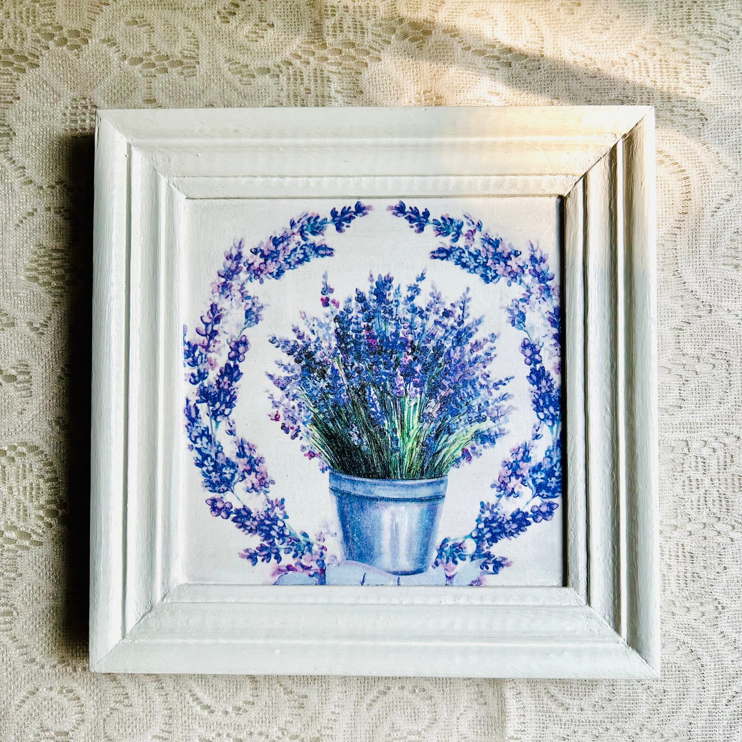 Square White frame | Lavendar Bunch  | Wall art | 8x8