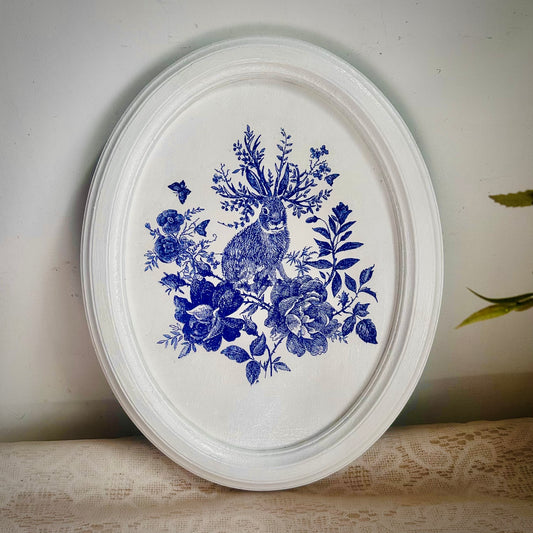 The Porcelain Hare – Oval Frame - Wall Frame Art