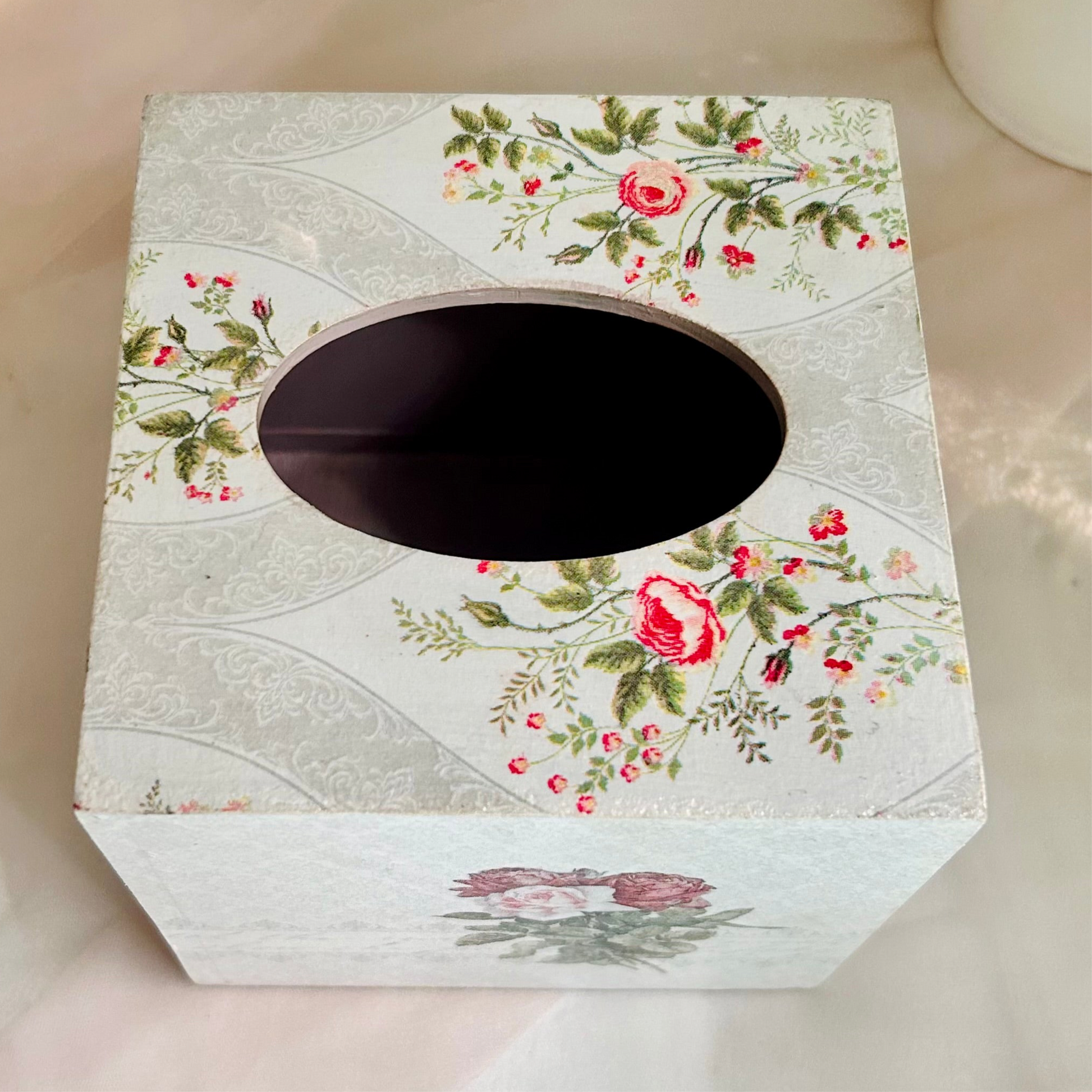 Elegant grey cube tissue box 