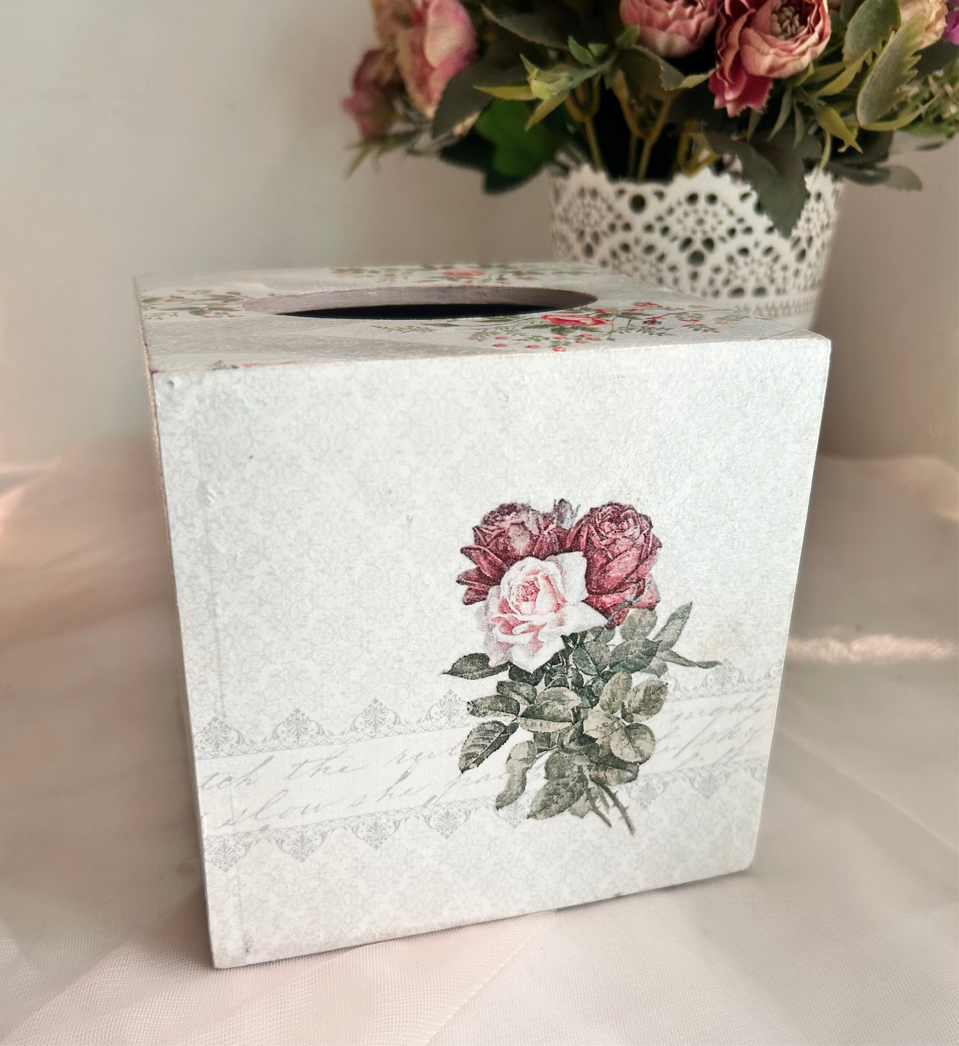 Elegant grey cube tissue box 
