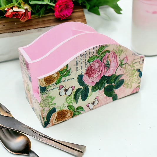 Romantic Pink Cutlery and Napkin Holder | Cutlery Organiser
