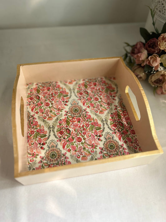 Royal Indian Square Serving Tray | Small tray for gifts, mugs, cups and glasses