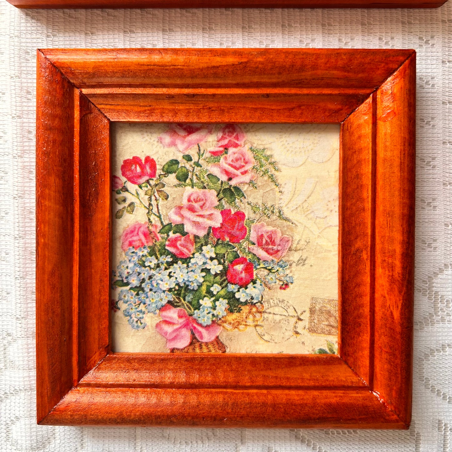 Vintage Rose Wall Frames | Vintage Wooden Frame | Set of 3