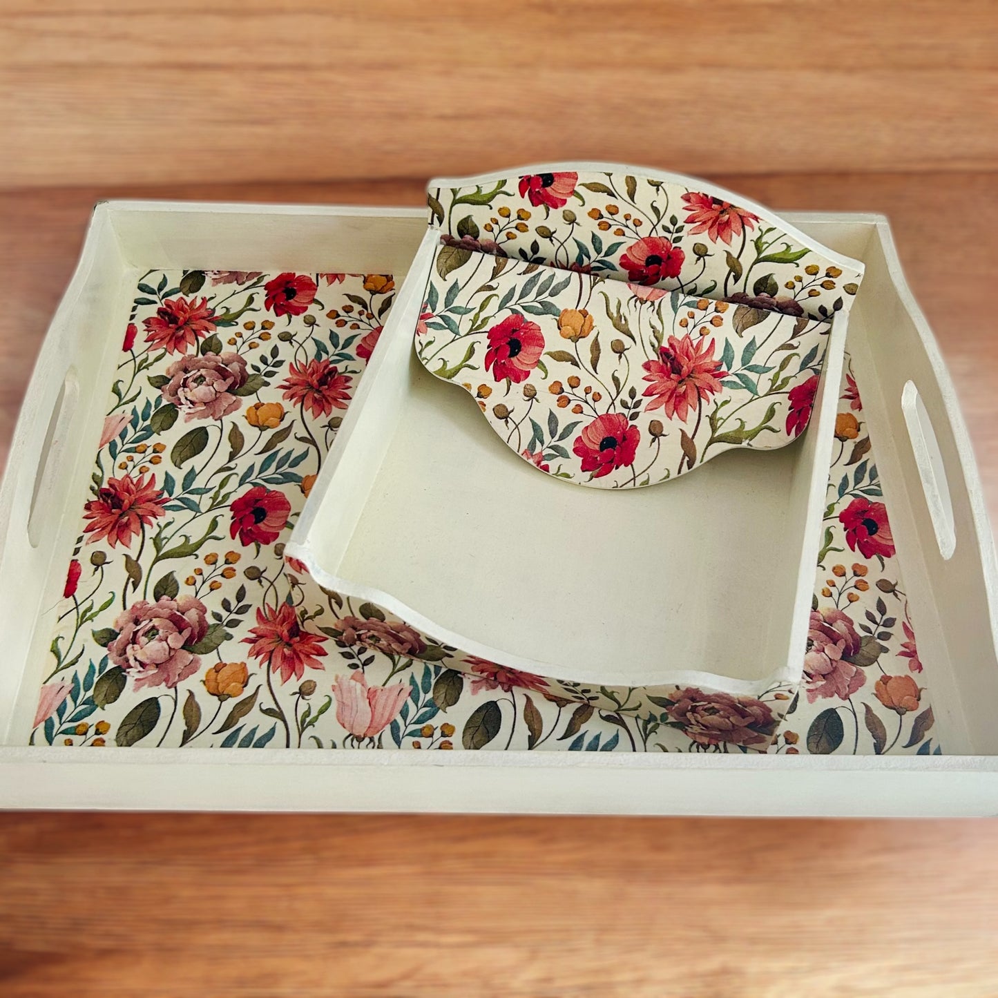 Spring Soiree - Floral Square Tissue Holder | Pastel Woods