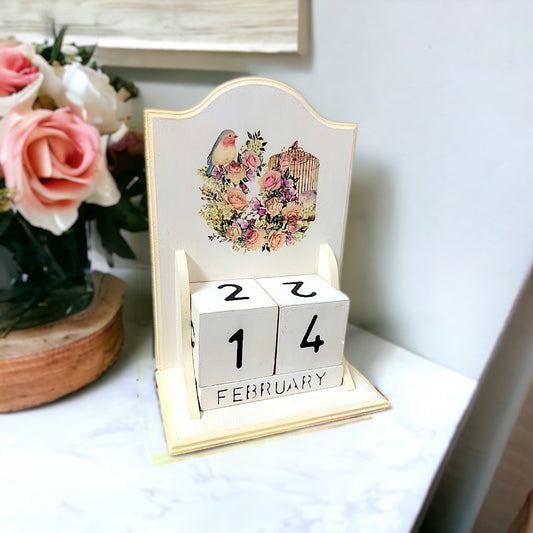 Vintage Perpetual Calendar - Birds Cage- Single piece only !