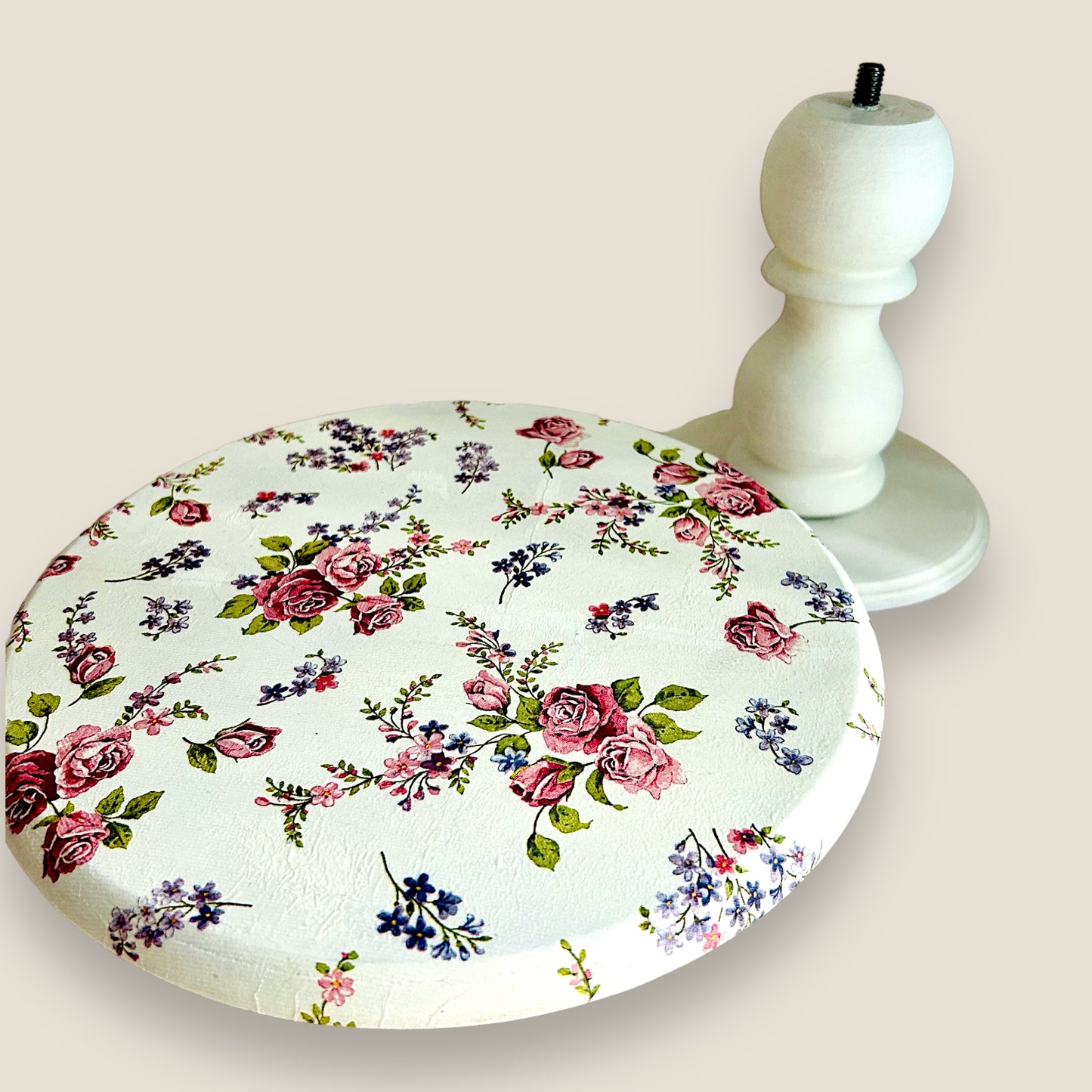 English rose Cake stand | Floral Cake stand for dessert, kitchen riser | Pedestal Cake stand | Medium 10” diameter