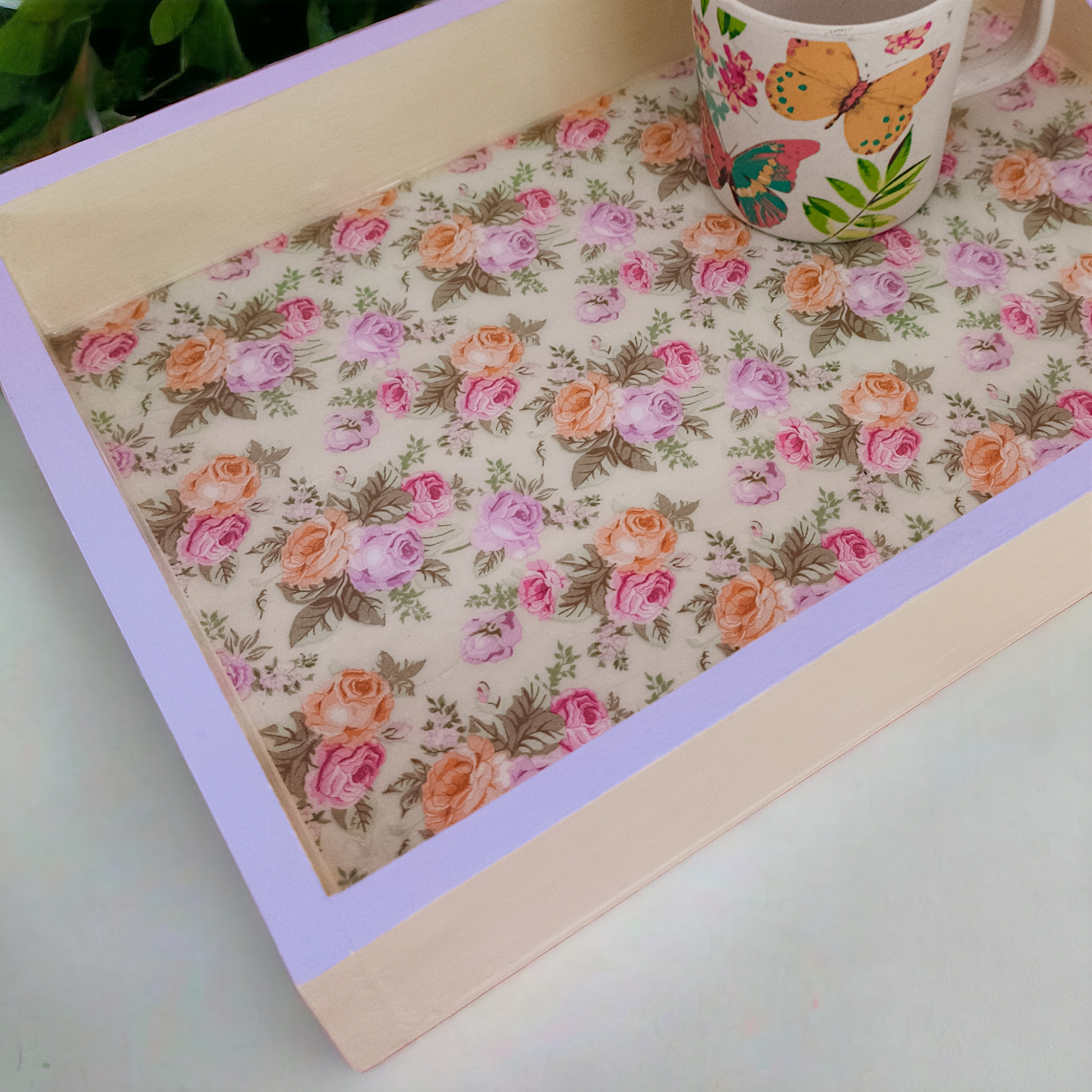 Pretty floral tray