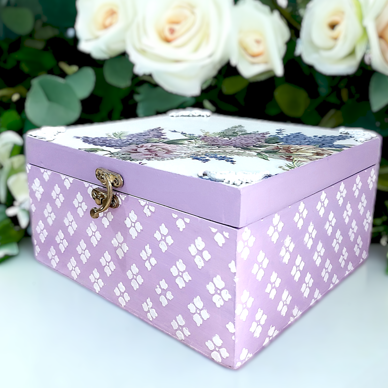 Floral Jewellery Storage Box | Floral Decorative Box | Floral Keepsake Box | Jewellery Gift Box