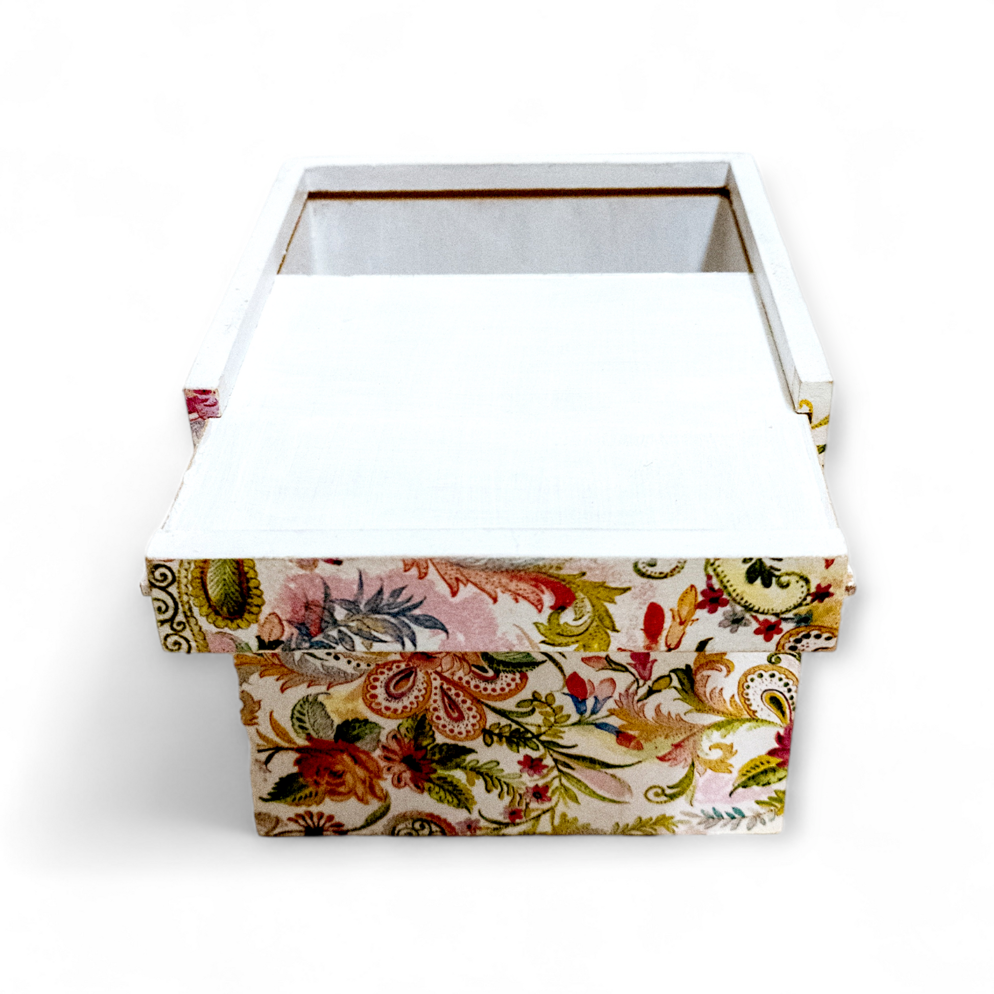 Floral Square Tissue Box / Cube Napkin Holder / Tissue Holder for Home Office Car
