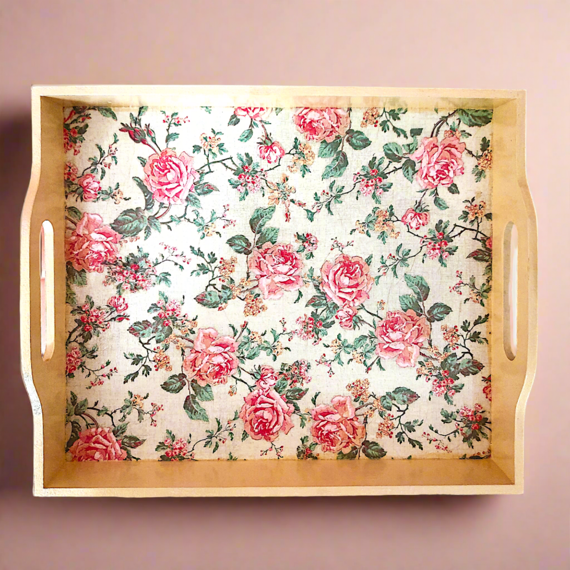 Floral Rectangular tray / Floral Serving tray / Trays for Kitchen living room /