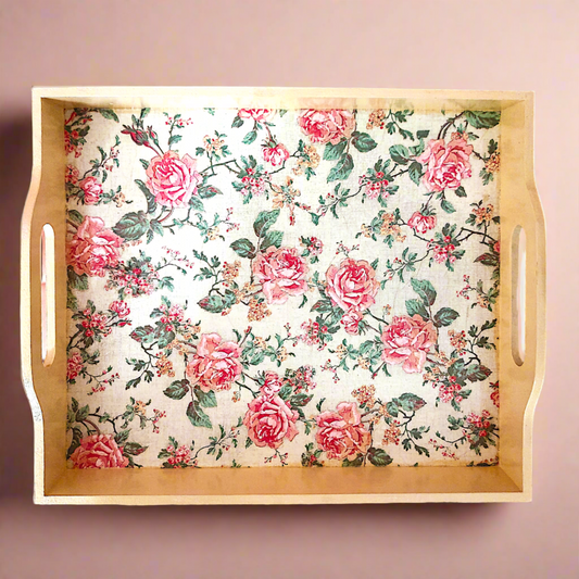 Floral Rectangular tray / Floral Serving tray / Trays for Kitchen living room /