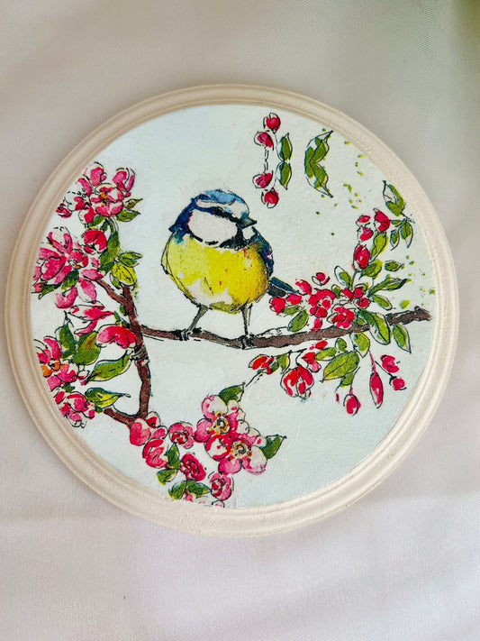 Spring Bird - Round Wall Plates 6" | Pastel Woods