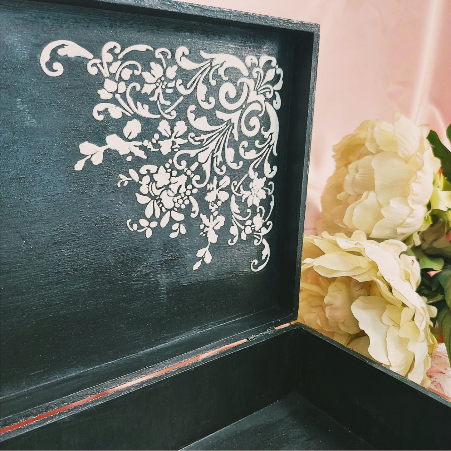 Royal Black Decorative Box - Keepsake Box - Jewellery Box