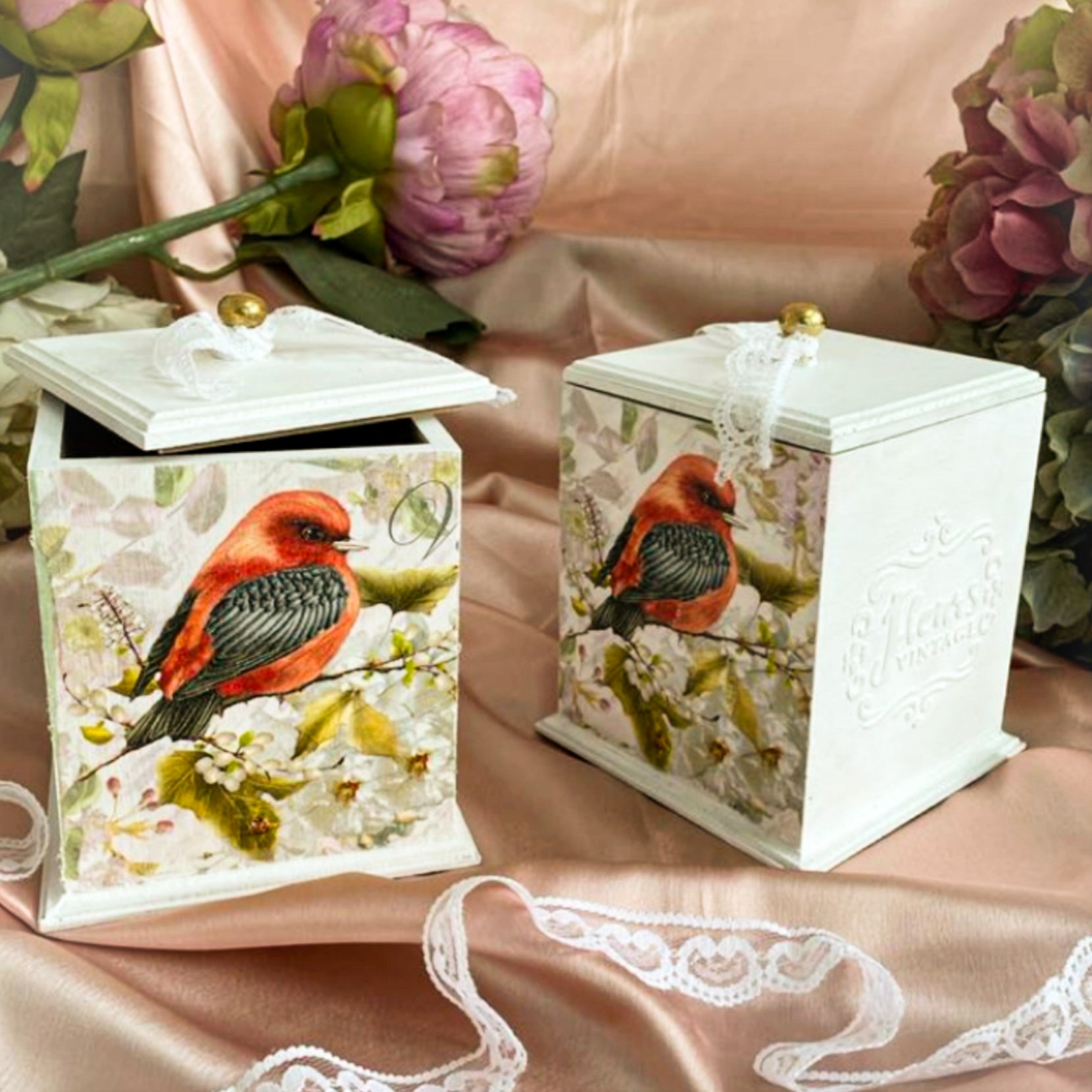 Pretty wooden jars