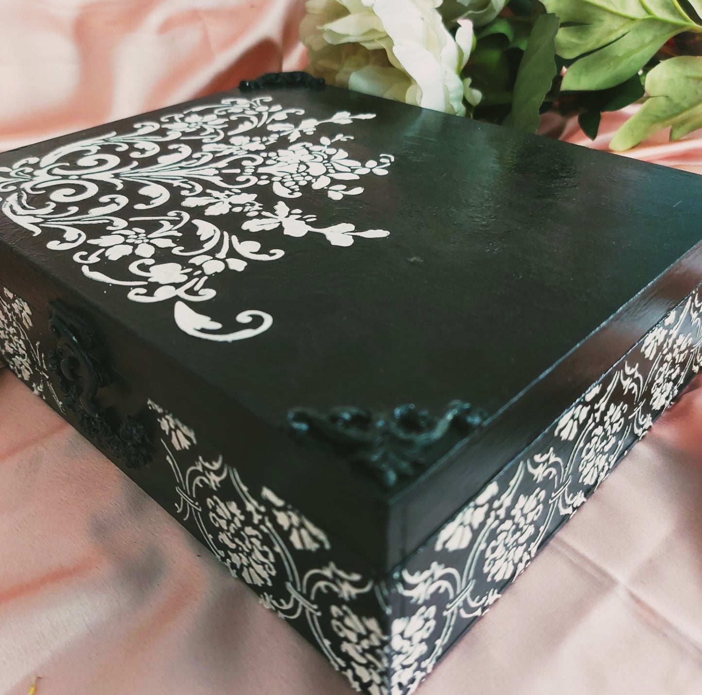 Royal Black Decorative Box - Keepsake Box - Jewellery Box