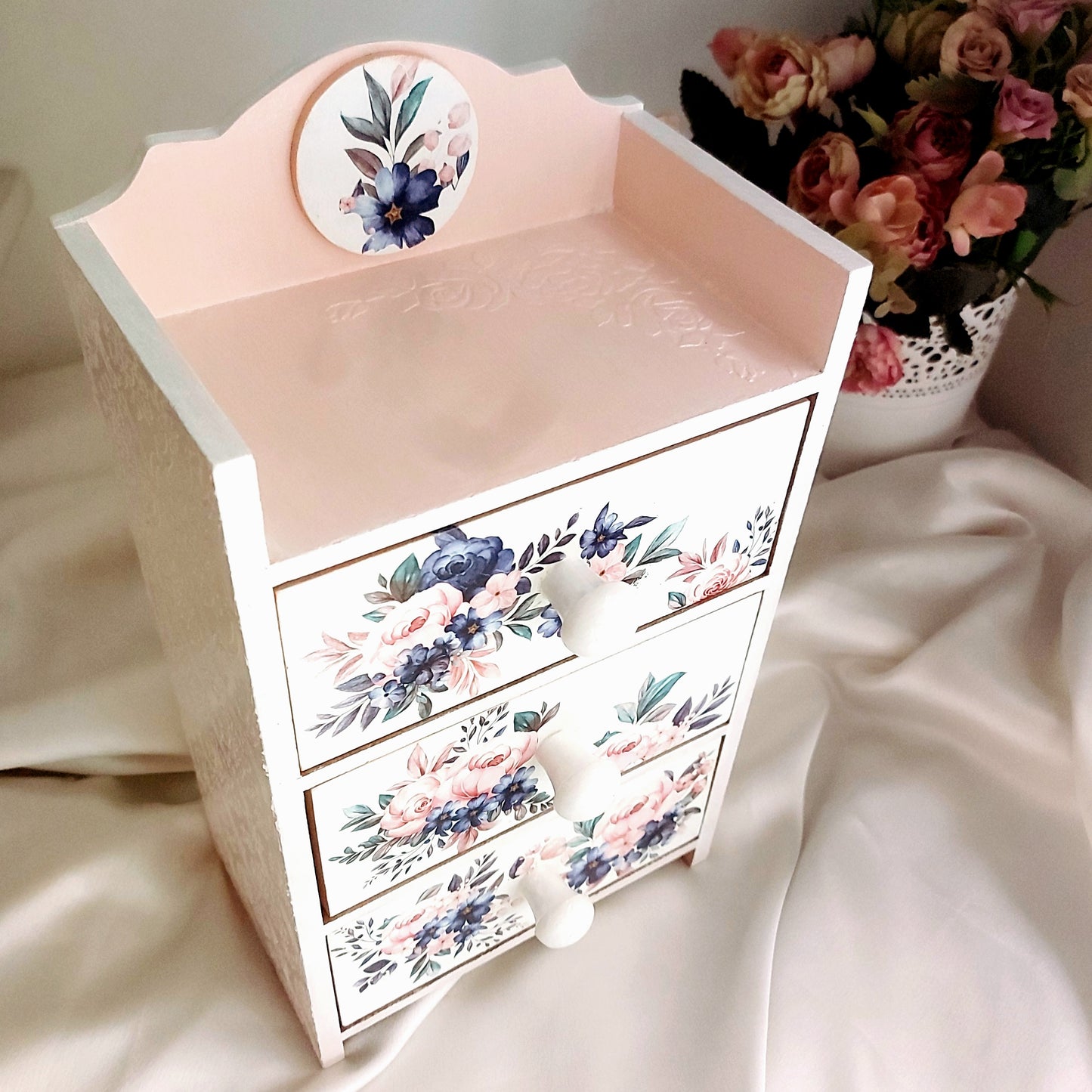 Peach Blue Charm Chest of Drawer