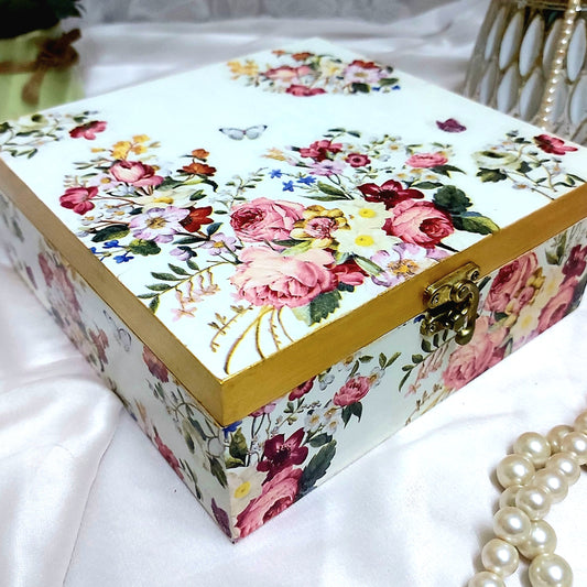 Rose Gilded Storage Box | Decorative Box | Keepsake Box | Jewellery Box