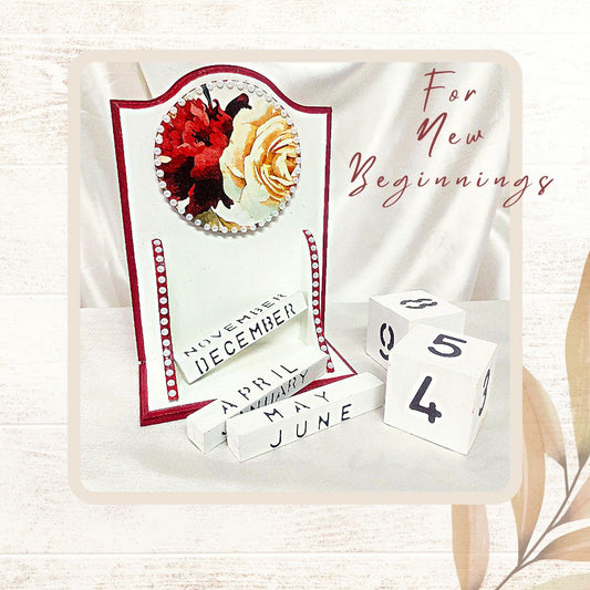 Vintage Perpetual Calendar - Crimson Charm - Single piece only !